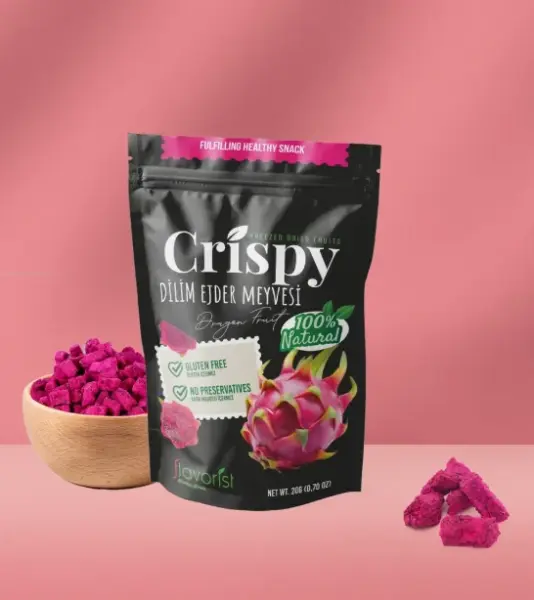 Dondurularak Kurutulmuş Ejder Meyvesi Dilimleri 20 Gram