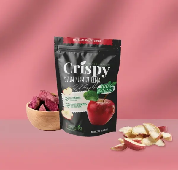 Dondurularak Kurutulmuş Kırmızı Elma Dilimleri 20 gram